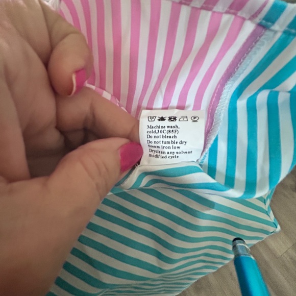 Women’s Button Down Shirt NWT Large Teal/Pink - Picture 8 of 10